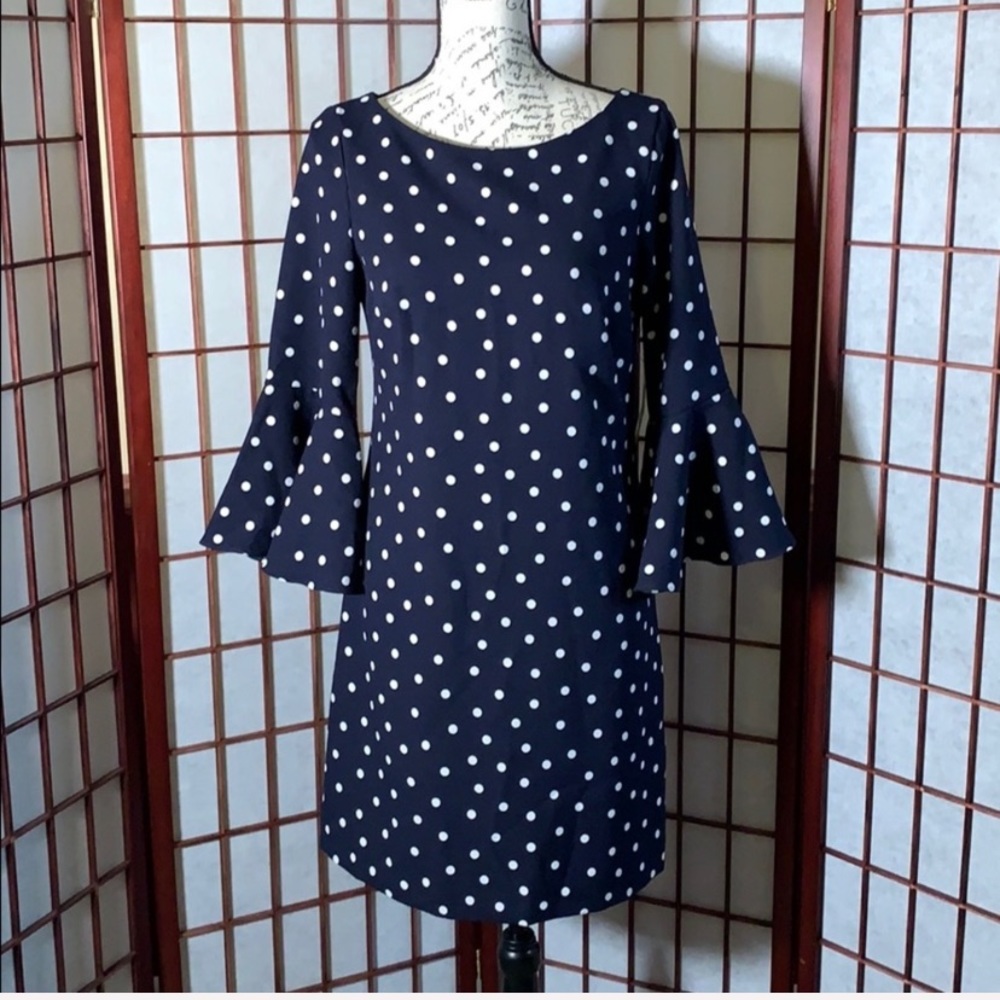 NWT Polka Dot Dress Eliza J - Navy & White - Sz 8